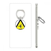 Warning Symbol Yellow Black Plane Triangle Cell Phone Ring Stand Holder Bracket Universal Smartphones Support Gift