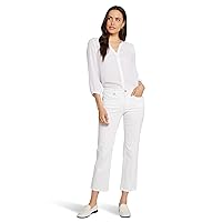 Nydj Womens Petite Marilyn Straight Ankle In Optic White