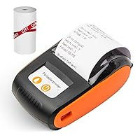 Portable Receipt Printer 58mm Mini Thermal Printing Wireless BT USB Mobile Printer with 2 Inch Thermal Paper Roll Compatible with Android/iOS/Windows System for Small Business Restaurant Retail Store