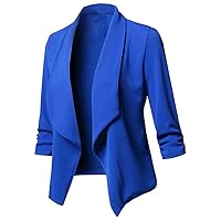 Women's Blazers Lightweight Slim Fitting Long Sleeve Open Cardigan Jackets Casual Stand Collar Work Office Blazer Suit