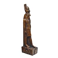 Horus God of Strength and Protection. Handmade in Egypt from Natural and Artificial Stone. Measures approximately 31 x 9 x 6 cm (Brown)