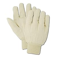 T86 MultiMaster Cotton/Polyester Clute Pattern Canvas Glove with Knit Wrist Cuff, Work, Men Size, Natural (Case of 12)
