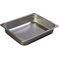 Carlisle FoodService Products Durapan Stainless Steel Pan 1/2 Size, Hotel Pan for Catering, Buffets, Restaurants, Stainless Steel, 2.5 Inches Deep, Silver, (Pack of 6)