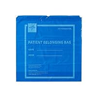Medline Patient Plastic Belongings Bag with Drawstring, Blue, Hospital Essentials, 20