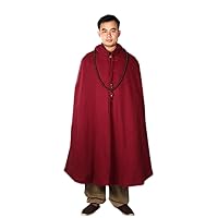 KATUO Women Men Meditation Buddhist Hooded Cloak Thickened Cotton Coat