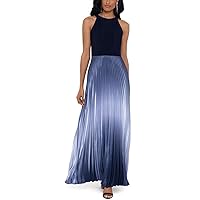 Betsy & Adam Womens Ombre Pleated Dress, Blue, 2P