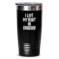 I Left My Heart In Concord Tumbler Traveler Gift Missing Home Nostalgic Insulated Cup With Lid Black 20 Oz