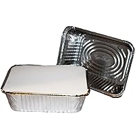 Tiger Chef TC-20553 Durable Aluminum Oblong Foil Pan Containers with Board Lids, 5 Pound Capacity, 9.63
