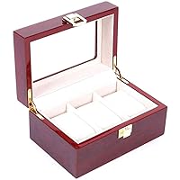 Watch Box Watch Case Holder 3 Watch Box Display Window Jewellery Display Box Organizer With Compartments Transparent With Lid Removable Pads