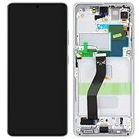 6.8 inch Original for Samsung Galaxy S21 Ultra LCD G998U1 G998W G998B G998B/DS S21Ultra 5G Display Touch Screen Assembly Replacement (with Silver Frame + Silver Back Cover)