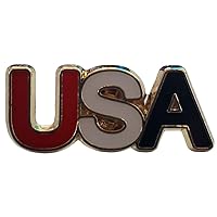 Wholesale Pack of 24 USA Words Letters Red White Blue Motorcycle Bike Hat Cap Lapel Pin