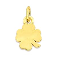 Solid 10k Gold Four Leaf Clover Microcharm, Mini Cute Charm Good Luck Symbol with Clasp