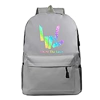Unisex Share the Love Canvas Bookbag-Waterproof Graphic Knapsack Casual Laptop Daypack for Student