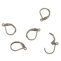 Adabele 20pcs Hypoallergenic Earring Hooks Leverback Earwire 15mm Long Antique Bronze Plated Brass for Earrings Making CF193-4
