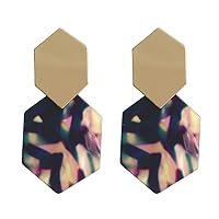 Fashion Korean Rhomboid Geometric Irregular Acrylic Metal Girl Drop Earrings Female Jewelry