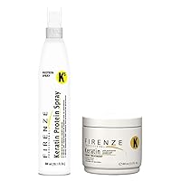 Keratin Repair Bundle - Keratin Protein Repair Spray and Keratin Mask Treatment Pack with Free Red Gift Bag, 3.37 Fl Oz (Pack of 3)