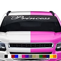 Princess Decal Sticker Windshield Window Vinyl Graphic Banner Rear Back Car Truck SUV Vehicle Text Letters Name Script Cursive 36