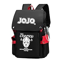 JoJo's Bizarre Adventure Anime Cosplay 15.6 Inch Laptop Backpack Rucksack with USB Charging Port and Headphone Jack Red / 2