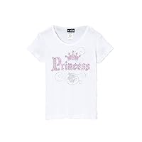 A Wish Girls White Short Sleeve T Shirt with Pink Princess Graphic