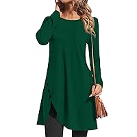 Fall Clothes for Women 2023 Fashion Fitting Casual Long Sleeved T-Shirt Trendy Tunic Tops Loose Fit Dressy