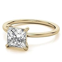 JEWELERYYA 1 CT Princess Cut Colorless Moissanite Engagement Ring, Wedding/Bridal Ring, Halo Style, Solid Sterling Silver, Anniversary Bridal Jewelry, Best Ring For Her