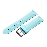 Clockwork Synergy - 2 Piece Divers Silicone Watch Band Straps - Sky Blue - 20mm for Men Women