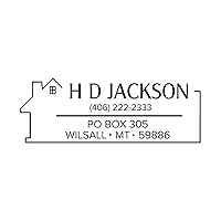 Personalized Address Stamp with Charming House Design - Custom Name and Address - Add a Unique Touch to Your Mail - Self-Inking | 4915-1” x 2-3/4”