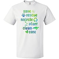 inktastic Save, Rescue, Recycle, Plant, Clean, Care- Earth Day T-Shirt