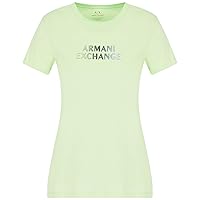 A｜X ARMANI EXCHANGE Women's Ombre Metallic Logo Cotton Jersey T-Shirt