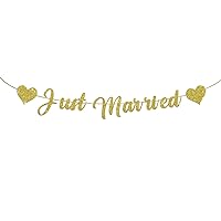 Just Married Banner Just Married Sign Wedding Banners for Reception Congratulations Banner Wedding Just Married Signs for Wedding Decor Outdoor Wedding Decorations Wedding Car Decorations
