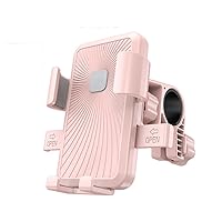 Newest Riding Phone Holder-Motorcycle Bicycle Phone Holder Mount-One Hand 1s Pick Up and Drop Off,1s Auto Lock -Anti-Shake,360°Rotation Adjustable (Gravity Sensitive - Handlebar Model, Pink)