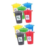 10 Pcs Mini Trash Can Doll House Ornament Toy Trash Can Tiny Garbage Can Trash Can Model Kids Toy Tiny Waste Bin Dollhouse Garbage Can Garbage Truck Toy Miniature Child Statue Abs