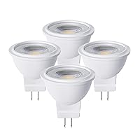 12V MR11 GU4.0 LED Light Bulb 3W G4/GU4/GZ4 Bi-Pin Base LED Spot Light Low Voltage MR11 Landscape Bulbs 25W Halogen Equivalent Warm White 3000K for Accent Recessed Lamp (4-Pack)