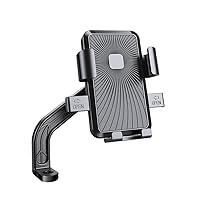 Newest Riding Phone Holder-Motorcycle Bicycle Phone Holder Mount-One Hand 1s Pick Up and Drop Off,1s Auto Lock -Anti-Shake,360°Rotation Adjustable (Gravity Sensitive - Rearview Mirror Model, Black)