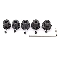 VICRAZZE Hardened Steel M1 Pinion Gear Sets 13T 14T 15T 16T 17T 5mm Shaft Motor Gears with Hex Key for 1/8 1/10 RC Brushless Brush Motor 