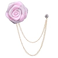 Mens Brooches Shirts Collar Chain Flower Metal Lapel Pin for Suit Groom