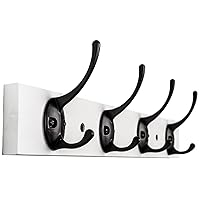 Coat Hooks for Wall,Coat Rack Wall Mounted,Hat Hooks and Hat Rack with 4 Hooks for Entryway, Bathroom, Bedroom (White)