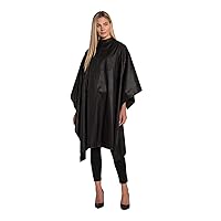 Betty Dain Signature Cosmix Coloring/Styling Cape with Chemical-Proof Panel, Lightweight, Chemical Resistant Fabric, Embossed Pattern, Snap Closure at Neck, Generous 54 x 60 Inch Size, Black