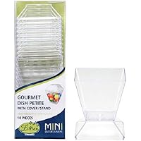 Lillian Tablesettings Petite Mini Gourmet Dish-2 oz | Clear | Pack of 10 Plastic Serveware