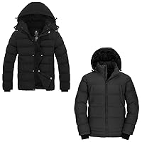 wantdo Men's Winter Thicken Coat Puffer Jacket Black X-Large Men's Thicken Puffer Jacket Warm Winter Coat Dark Gray X-Large