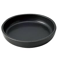 TAMAKI T-961162 Combine Plate S, Black, Diameter 5.5 x Height 0.8 inches (14 x 2 cm), Household Dishwasher Safe, Ceramic, Monotone, Round Plate, Plate