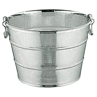 Sanpo Sangyo 09907407 Silver Strainer 18.9 inches (48 cm) Deep Fried Colander with Side Beat Reinforced
