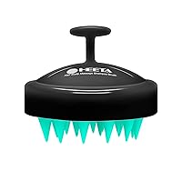 Scalp Massager Hair Growth, Scalp Scrubber with Soft Silicone Bristles for Hair Growth & Dandruff Removal, Hair Shampoo Brush for Scalp Exfoliator, Turquoise & Black