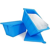 Extra-Large Silicone Ice Block Molds with Lid for Ice Bath Tub, Reusable Large Ice Blocks Trays for Cold Plunge Tub, Water Chiller for Ice Bath, 7 lbs Ice Blocks, 2-Pack Blue Ice Trays