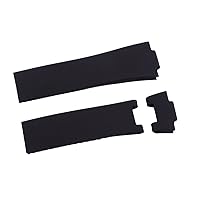 Compatible 25/20 mm BlACK Silicone Rubber Diver Watch Strap Band