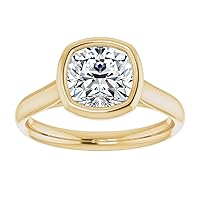 925 Silver 10K/14K/18K Solid Yellow Gold Handmade Engagement Ring 3 CT Cushion Cut Moissanite Diamond Solitaire Wedding/Bridal Ring Vintage Antique Anniversary Best Rings for Wife