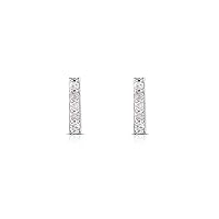 Natalia Drake Tiny Screw Back 1/10 Cttw Diamond Stud Earrings for Women in Rhodium Plated 925 Sterling Silver Cartilage Earring for Second Hole Piercing
