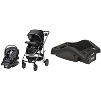 Safety 1st Deluxe Grow and Go Flex 8-in-1 Travel System, Weight Capacity from 4–35 lbs, High Street & onBoard 35 LT Adjustable Infant Car Seat Base