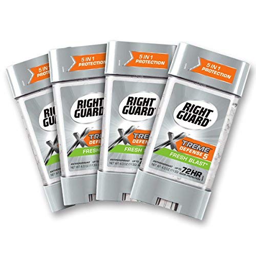 Right Guard Xtreme Defense Antiperspirant Deodorant Gel, Fresh Blast, 4 Ounce (Pack of 4)