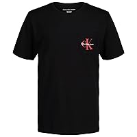 Calvin Klein Boys' Short Sleeve Pocket Logo Crew Neck T-Shirt, Soft, Comfortable, Relaxed Fit